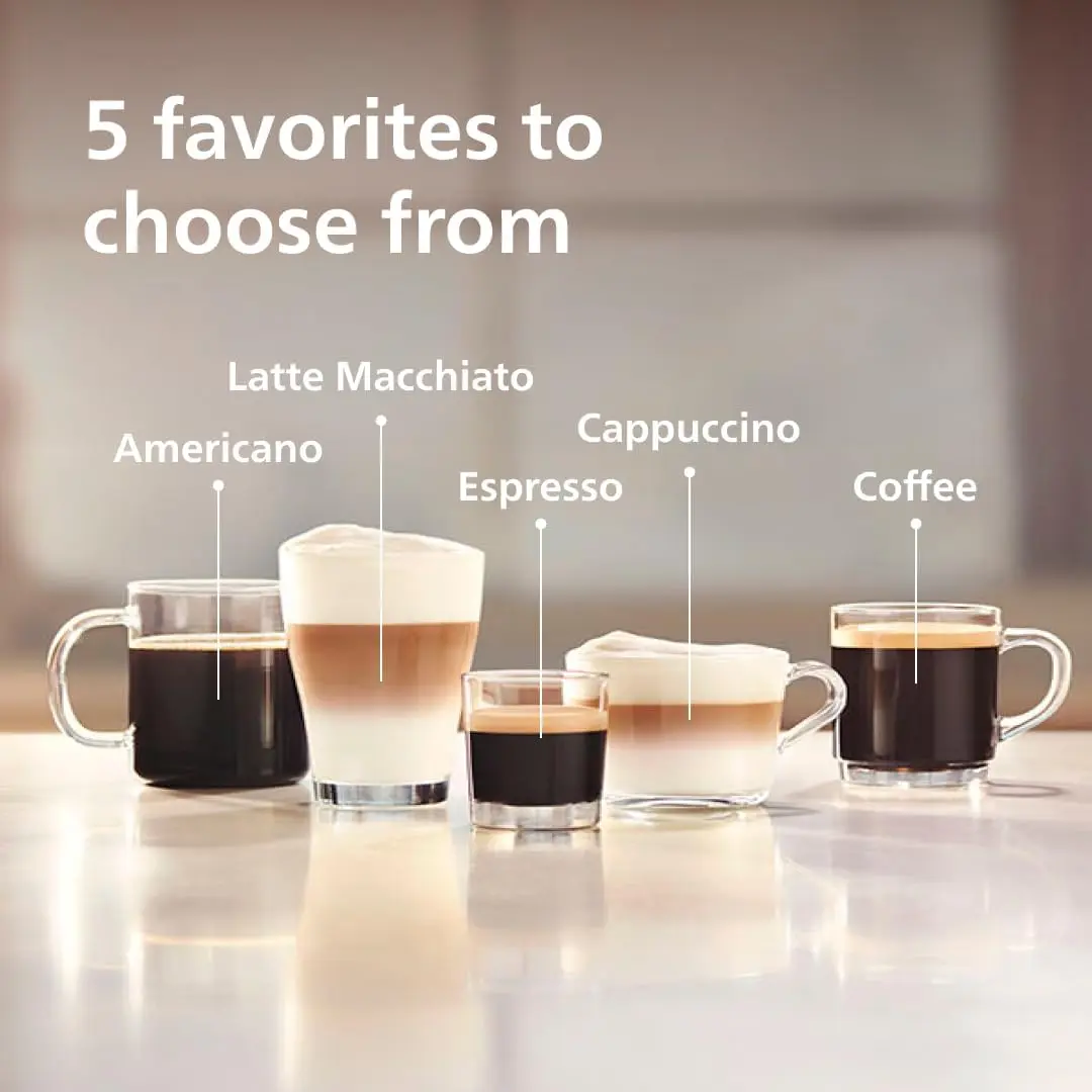 Philips 3200 Series Fully Automatic Espresso Machine, LatteGo Milk Frother, 5 Coffee Varieties, Intuitive Touch Display, 100% Ceramic Grinder, AquaClean Filter, My Coffee Choice, Black (EP3241/54) image 5
