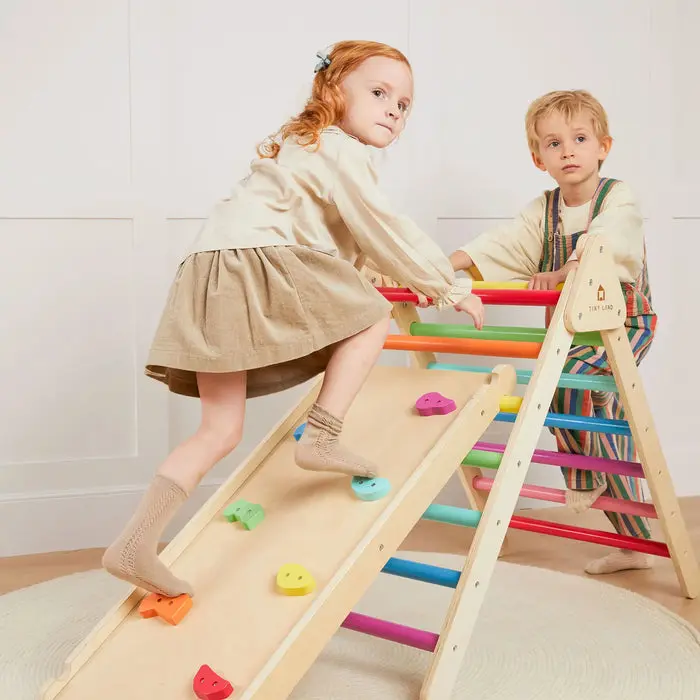 Tiny Land® 7-in-1 Rainbow Climbing Set with Play Pad image 3