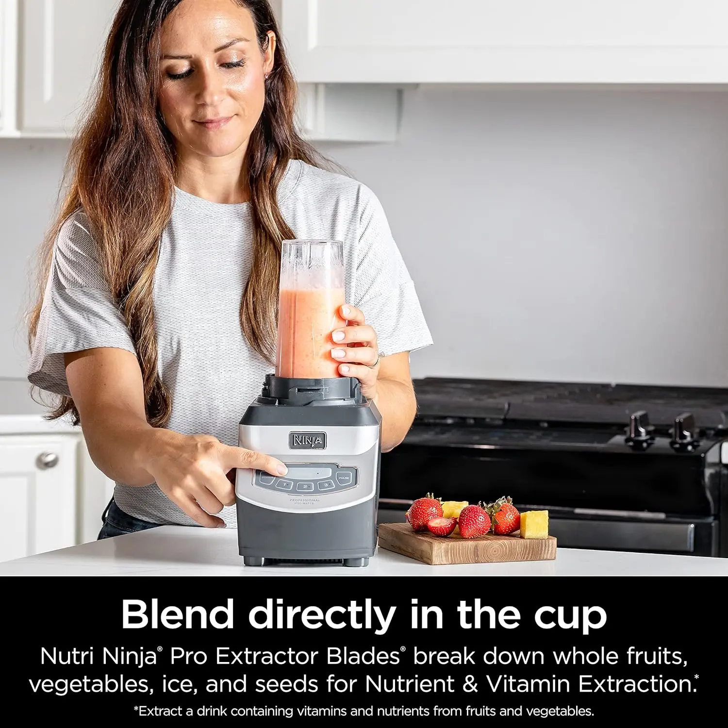 Ninja BL660 Professional Compact Smoothie & Food Processing Blender, 1100-Watts, 3 Functions -for Frozen Drinks, Smoothies, Sauces, & More, 72-oz.* Pitcher, (2) 16-oz. To-Go Cups & Spout Lids, Gray image 7