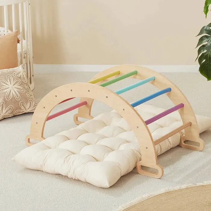 Tiny Land® 7-in-1 Rainbow Climbing Set with Play Pad image 5