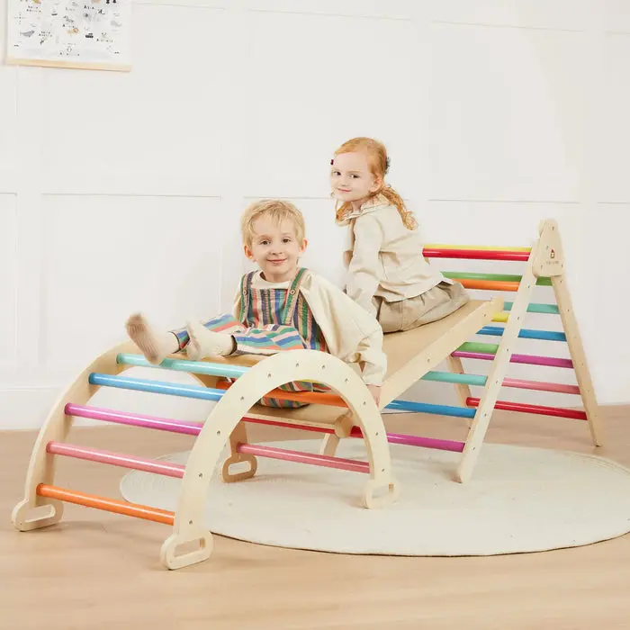 Tiny Land® 7-in-1 Rainbow Climbing Set with Play Pad image 7