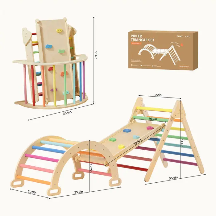 Tiny Land® 7-in-1 Rainbow Climbing Set with Play Pad image 11