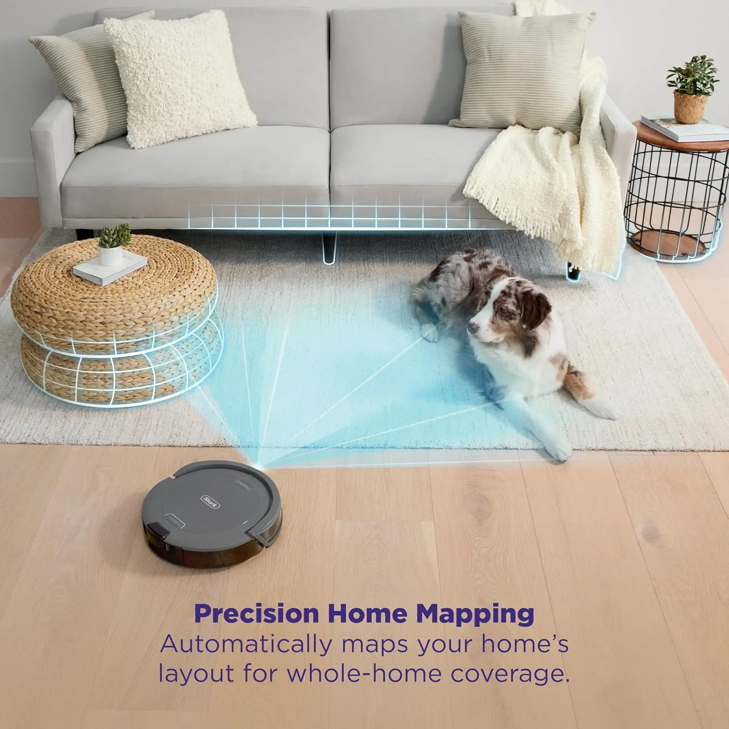 Shark Navigator Robot Vacuum and Self-Empty Base with Bagless 60-Day Capacity Self-Empty Base, SmartPath Navigation, Powerful Pet Hair Pickup, Anti-Hair Wrap, For Carpets & Hard Floors, Grey, RV2120AE image 4