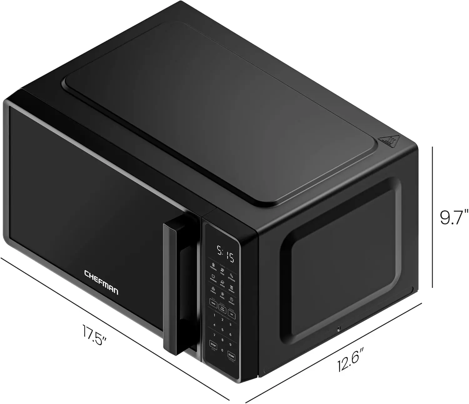Chefman Countertop Microwave Oven 0.7 Cu. Ft., 700 Watts with 10 Power Levels, 6 Cooking Presets with One-Touch Express Cook, Eco Mode, Child Safety Lock, & Mute Button - Black image 7