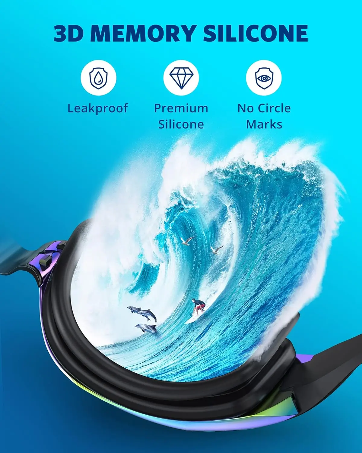 Aegend Swim Goggles, Swimming Goggles No Leaking Full Protection Adult Men Women Youth image 5