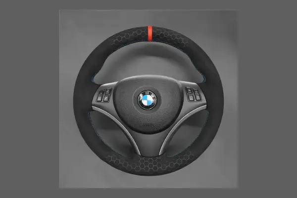 Steering Wheel Cover For BMW E81 E82 E84 E87 E88 E90 E91 E92 E93 335i 2005-2013 image