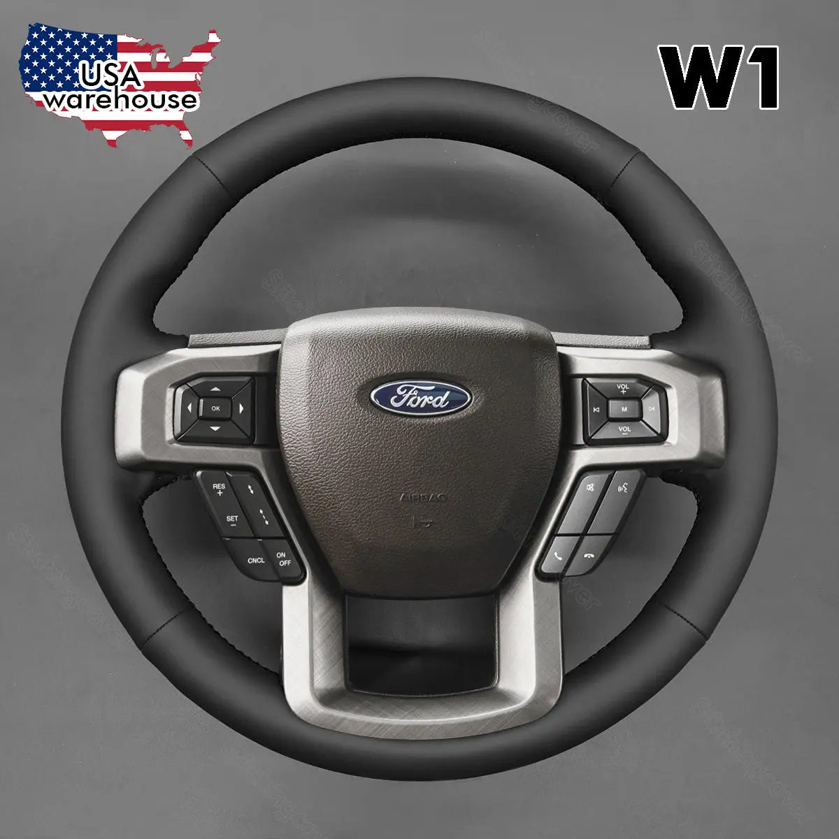 Steering Wheel Cover for Ford F150 F-150 F-250 F-350 F-450 Expedition 2015-2023 image 1