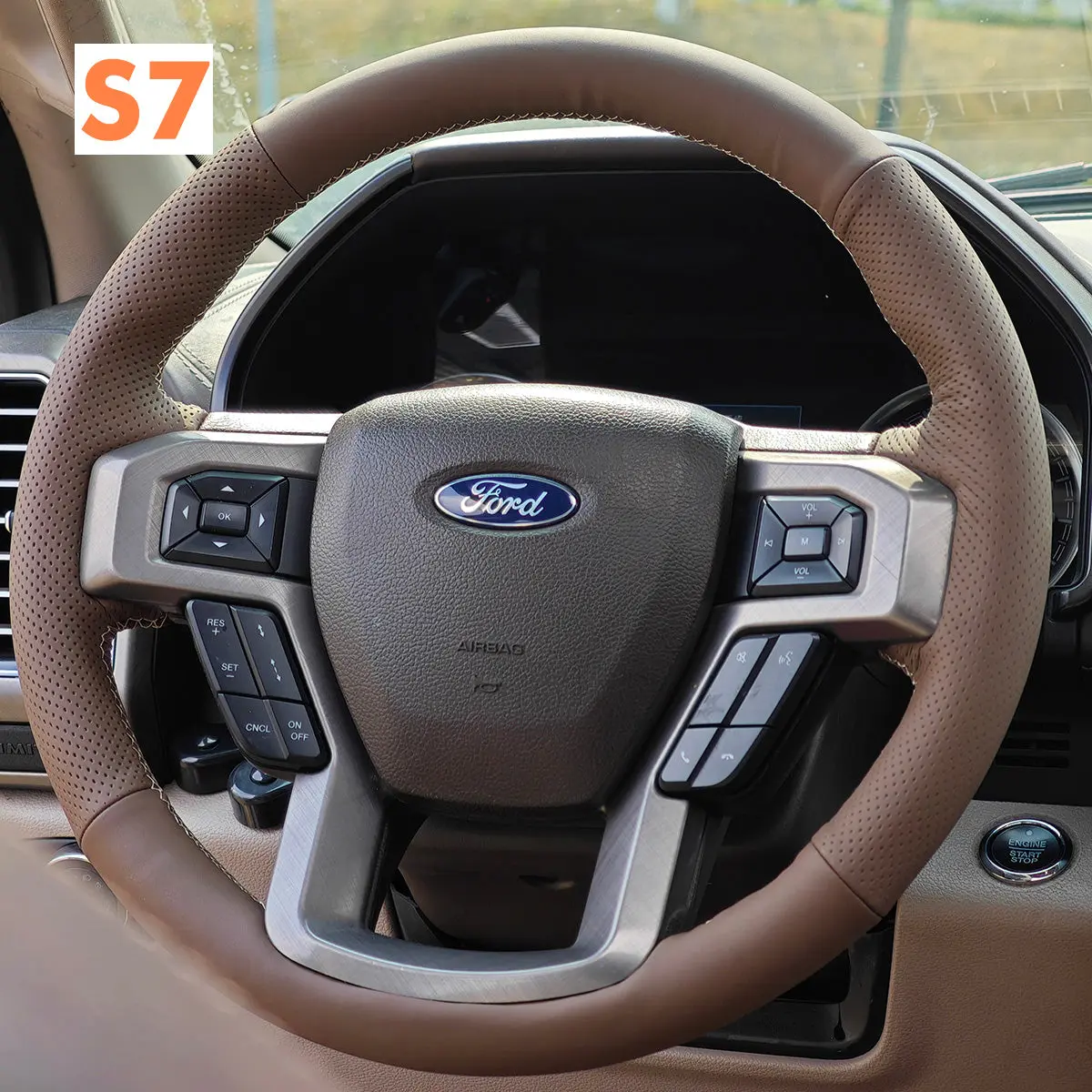 Steering Wheel Cover for Ford F150 F-150 F-250 F-350 F-450 Expedition 2015-2023 image 2