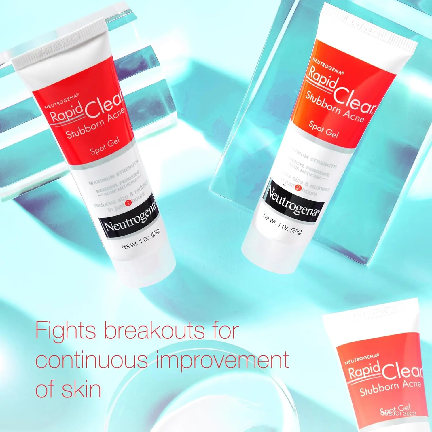 Neutrogena Rapid Clear Stubborn Acne Spot Treatment Gel, Maximum Strength 10% Benzoyl Peroxide Treatment Medication for Acne Prone Skin, Pimple Cream Reduces Size & Redness in 2 Hours, 1 oz image 4