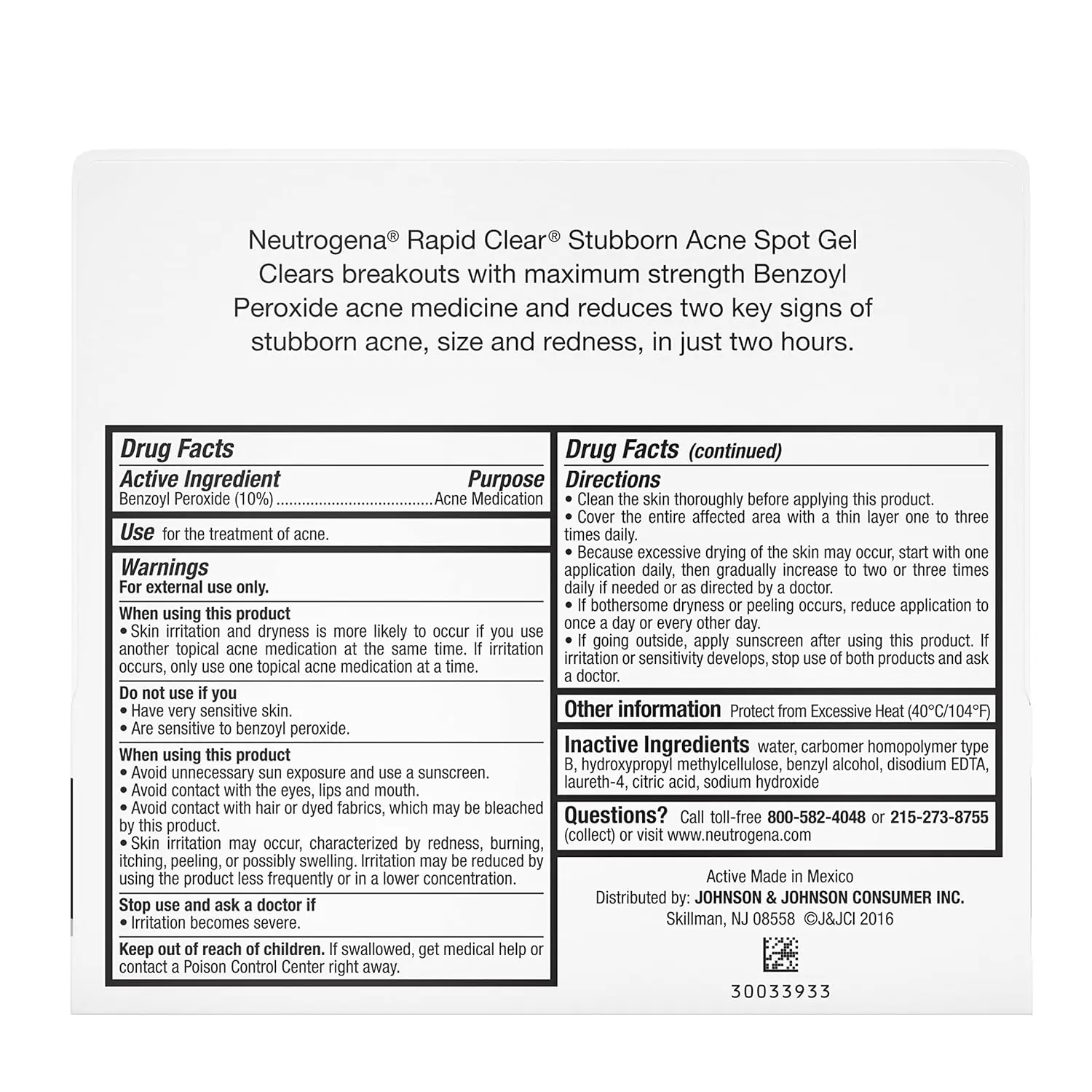 Neutrogena Rapid Clear Stubborn Acne Spot Treatment Gel, Maximum Strength 10% Benzoyl Peroxide Treatment Medication for Acne Prone Skin, Pimple Cream Reduces Size & Redness in 2 Hours, 1 oz image 10