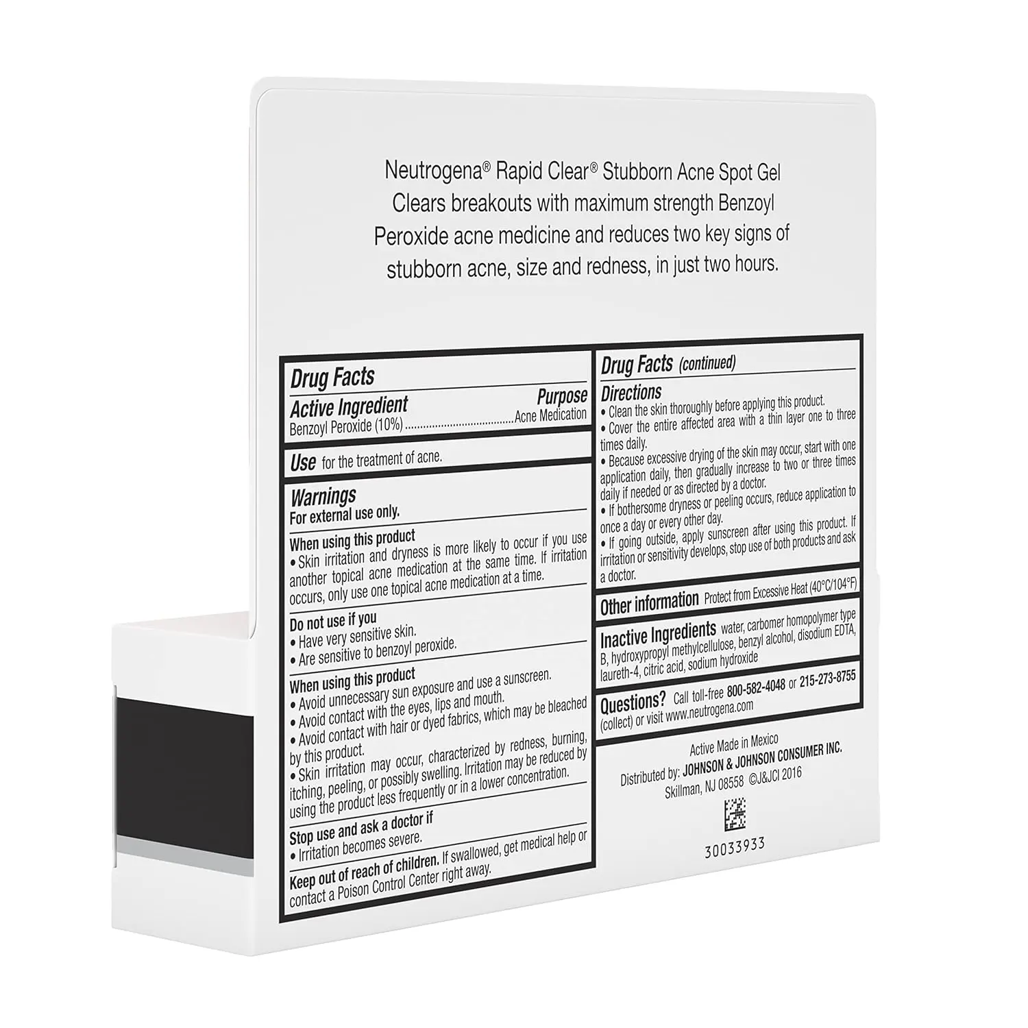 Neutrogena Rapid Clear Stubborn Acne Spot Treatment Gel, Maximum Strength 10% Benzoyl Peroxide Treatment Medication for Acne Prone Skin, Pimple Cream Reduces Size & Redness in 2 Hours, 1 oz image 15