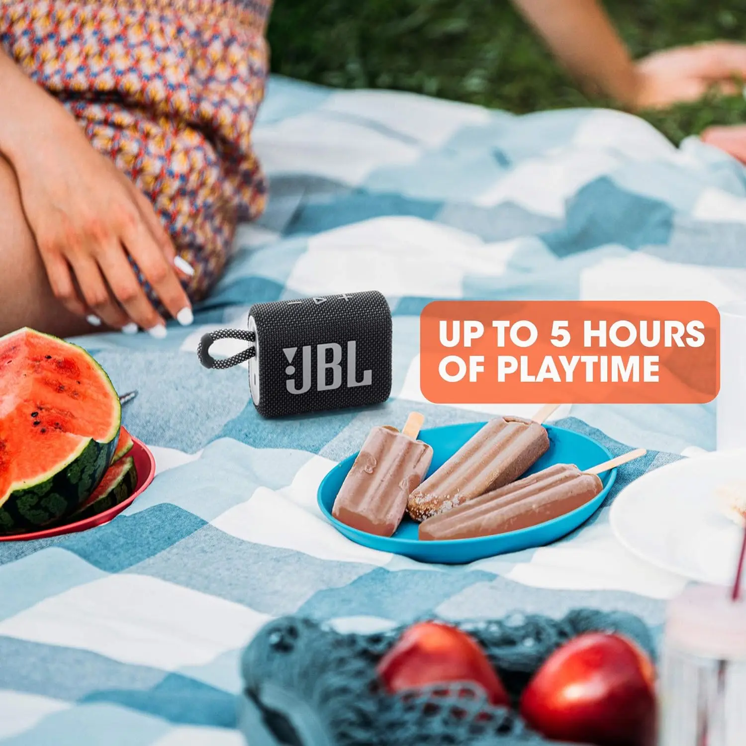 JBL Go 3 - Portable Mini Bluetooth Speaker, big audio and punchy bass, IP67 waterproof and dustproof, 5 hours of playtime, speaker for home, outdoor and travel (Black) image 6