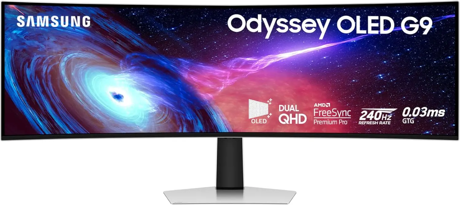 Samsung 49" Odyssey OLED (G93SC) Series Curved Gaming Monitor w QD-OLED, 240Hz, 0.03ms, DQHD, G-Sync Compatible, AMD FreeSync Premium Pro,Height Adjustable Stand,3 Yr Warranty,LS49CG932SNXZA image 1