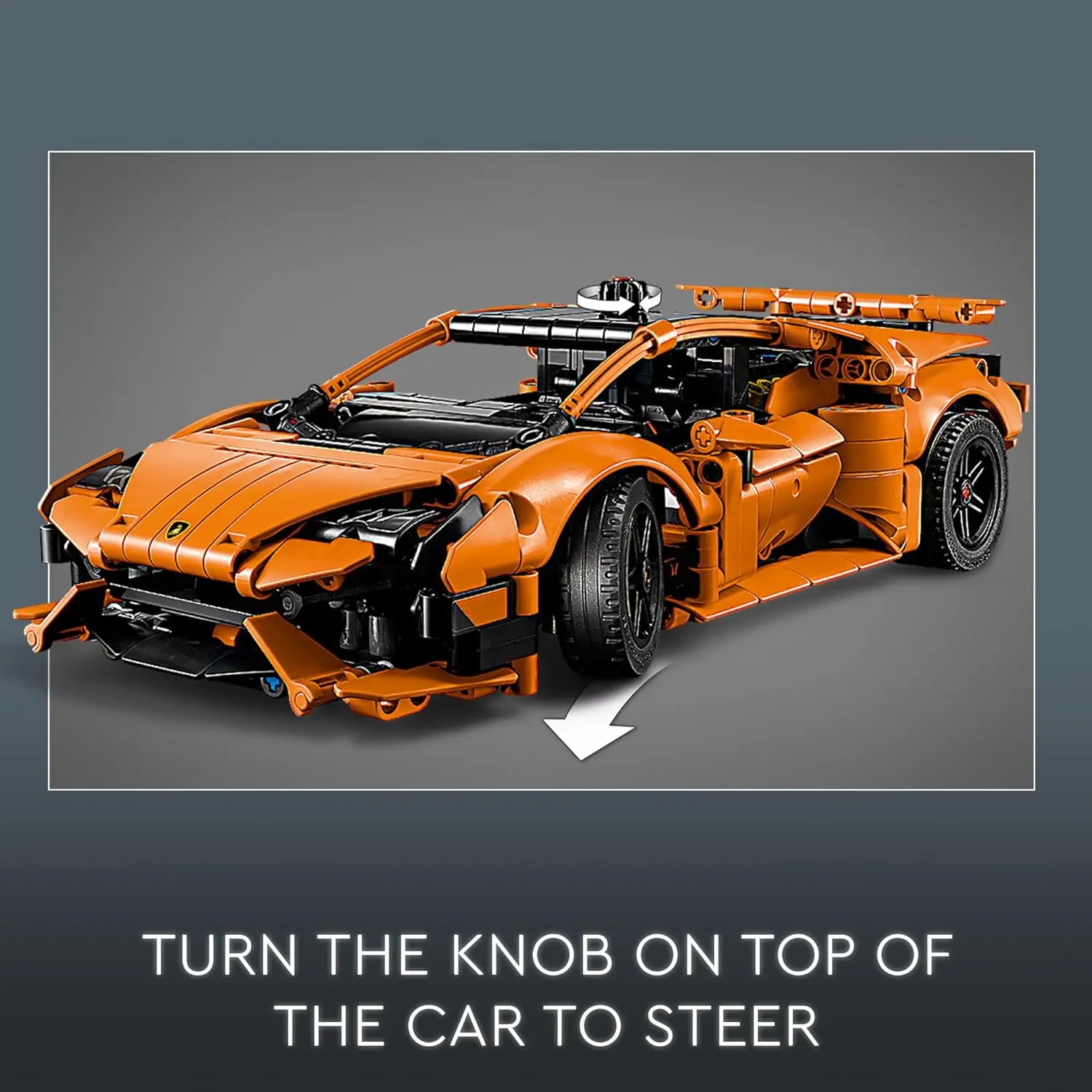 LEGO Technic Lamborghini Huracán Tecnica Orange Toy Cars - Building Toys for Kids, Boys & Girls, Ages 9+ - Lamborghini Toy Car W/ V10 Engine & Steering - Gift Ideas for Birthdays - 42196 image 4