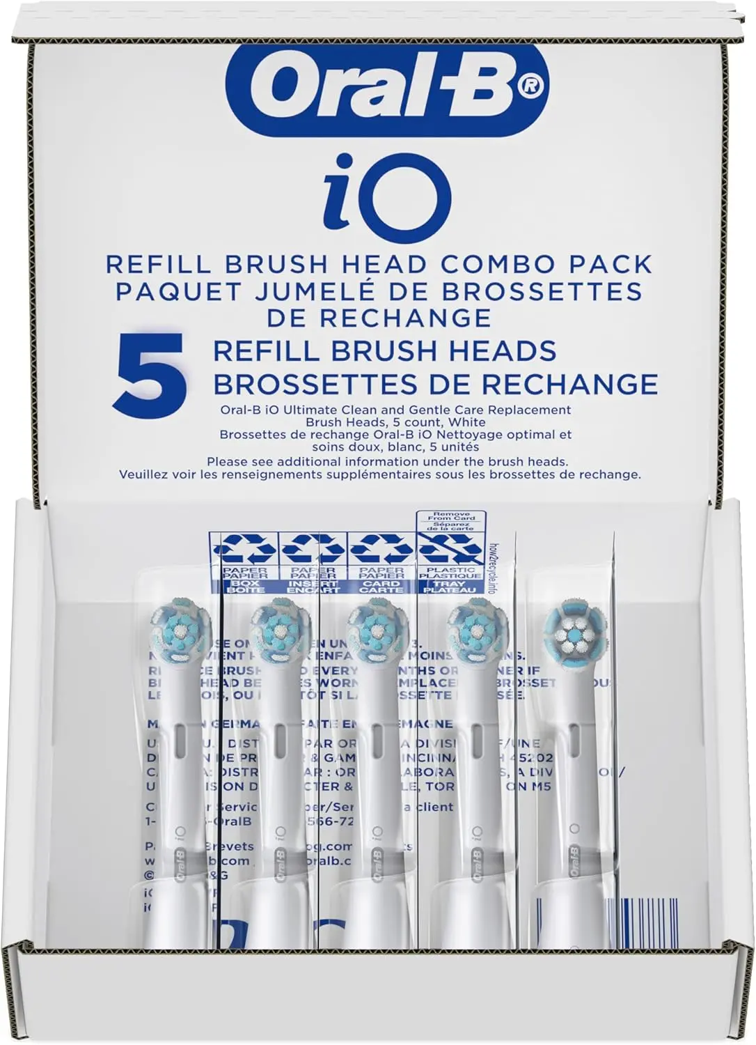 Oral-B iO Ultimate Clean Replacement Brush Heads, 5 Count, 4 Ultimate Clean + 1 Gum & Sensitive White image 10