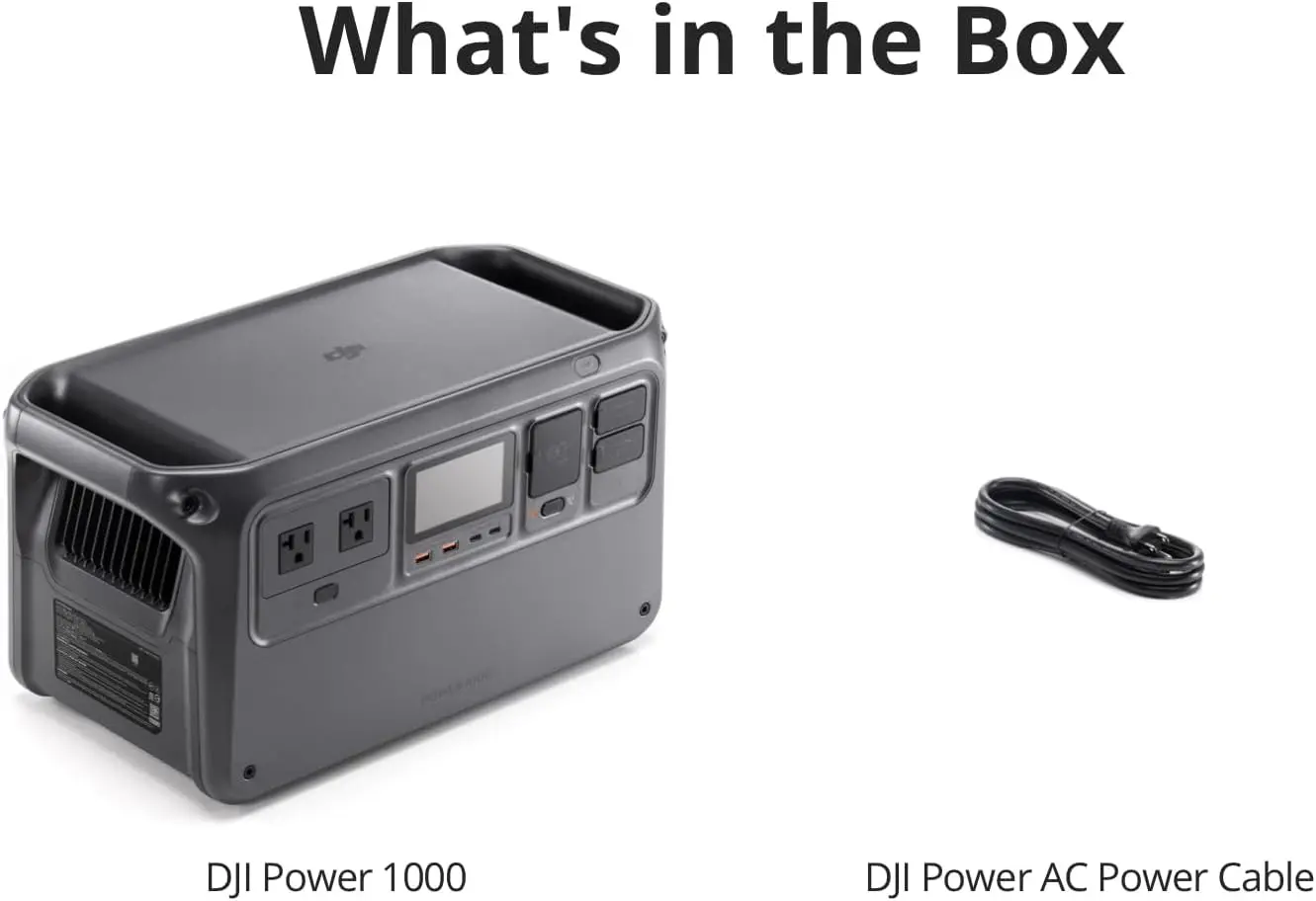DJI Power 1000 Portable Power Station, 1024Wh LiFePO4 Battery, 2200W (Peak 2600W) AC/140W USB-C Output, 23db Ultra-Silent, Solar Generator For Home Backup, Camping(Solar Panel Optional) image 8