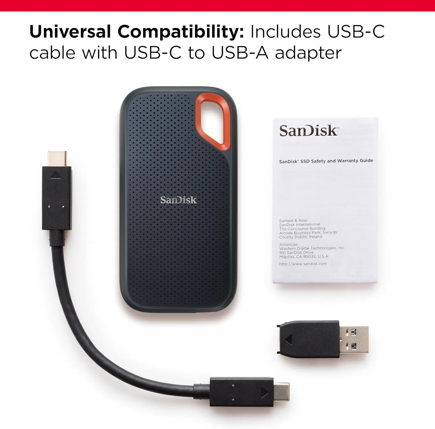 SanDisk 8TB Extreme Portable SSD - Up to 1050MB/s, USB-C, USB 3.2 Gen 2, IP65 Water and Dust Resistance, Updated Firmware - External Solid State Drive - SDSSDE61-8T00-G25 image 4