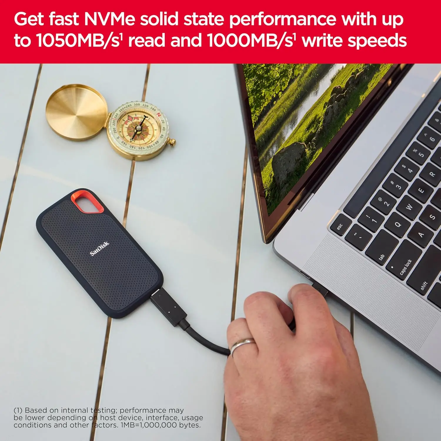 SanDisk 8TB Extreme Portable SSD - Up to 1050MB/s, USB-C, USB 3.2 Gen 2, IP65 Water and Dust Resistance, Updated Firmware - External Solid State Drive - SDSSDE61-8T00-G25 image 5