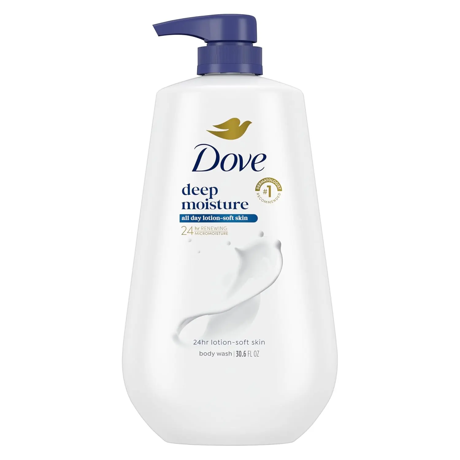 Dove Body Wash Deep Moisture for 24hr Lotion-Soft Skin Moisture Moisturizing Skin Cleanser with No Sulfates No Parabens 30.6 oz image 1