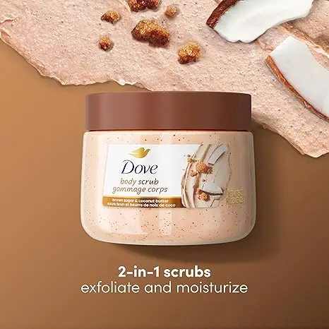 Dove Brown Sugar and Coconut Butter Body Scrub Exfoliates and Deeply Nourishes for Smooth, Radiant Skin 15 oz image 3
