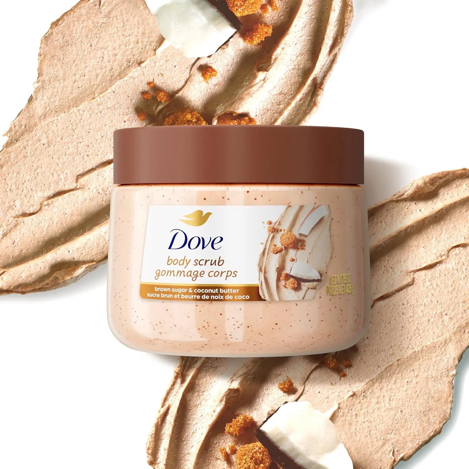 Dove Brown Sugar and Coconut Butter Body Scrub Exfoliates and Deeply Nourishes for Smooth, Radiant Skin 15 oz image 6