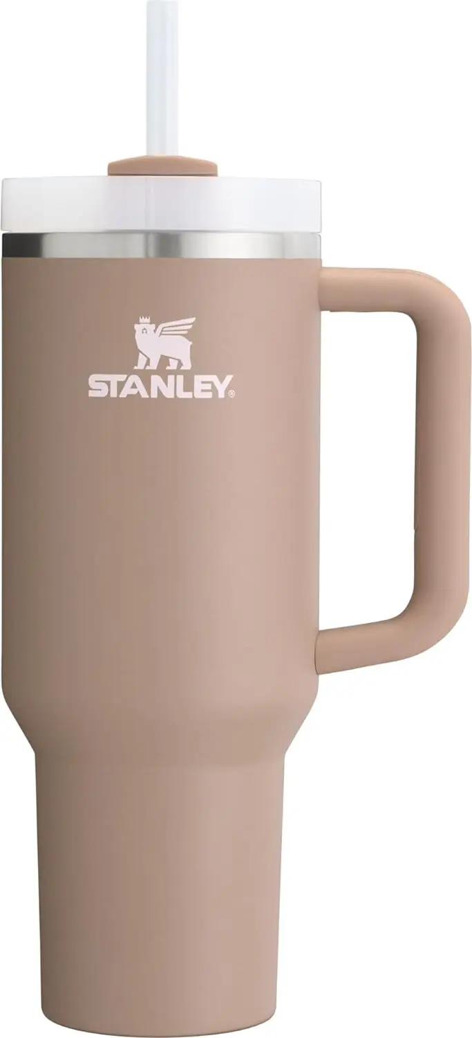 STANLEY Quencher H2.0 Tumbler with Handle and Straw 40 oz | Flowstate 3-Position Lid | Cup Holder Compatible for Travel | Insulated Stainless Steel Cup | BPA-Free | Almond Rose image 1