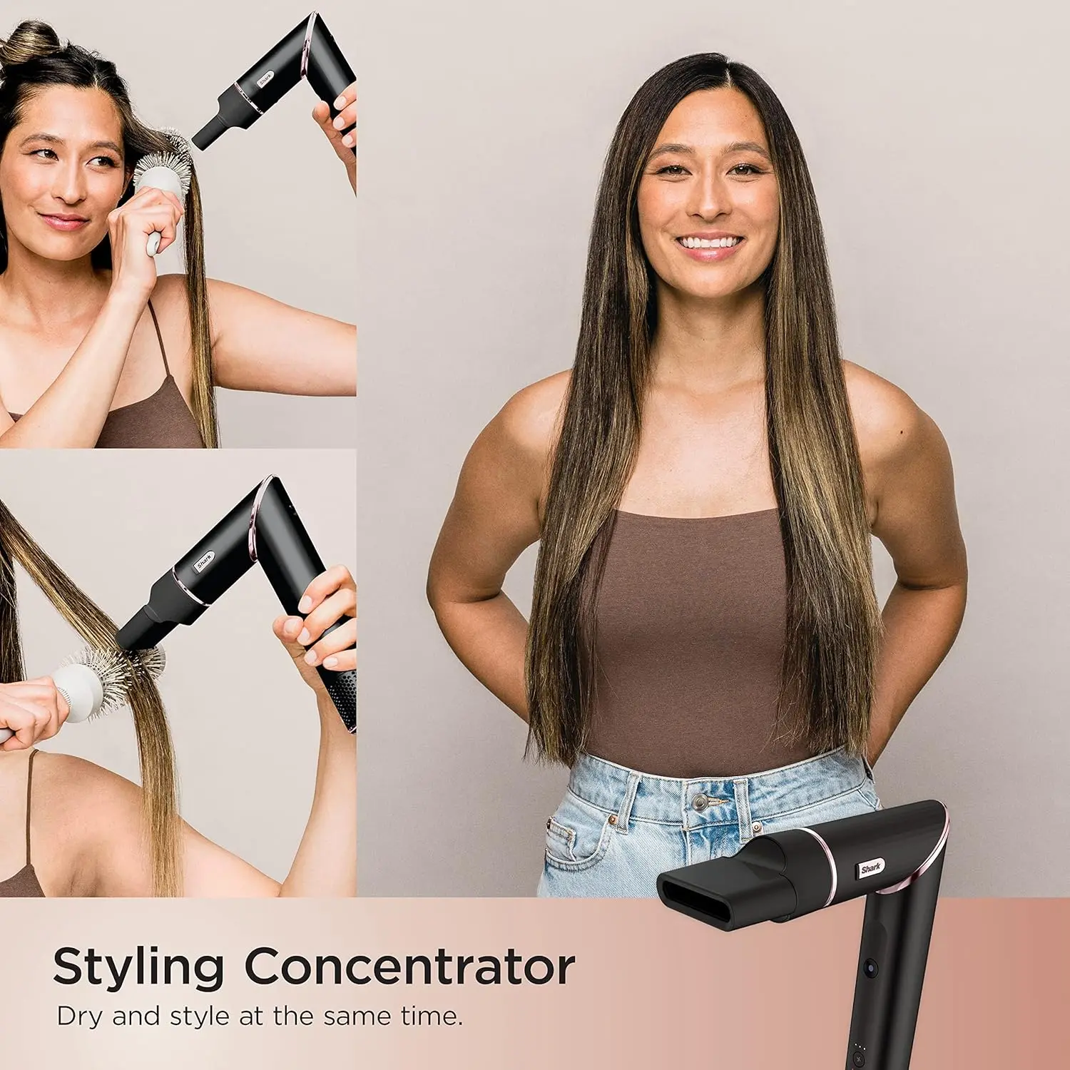 Shark Hair Dryer | FlexStyle Hair Styling System | Portable & Powerful Blow Dryer Brush | Hair Curler & Volumizer | 6 Styling Tools Included | Best for All Hair Types | Black | HD440BK image 5
