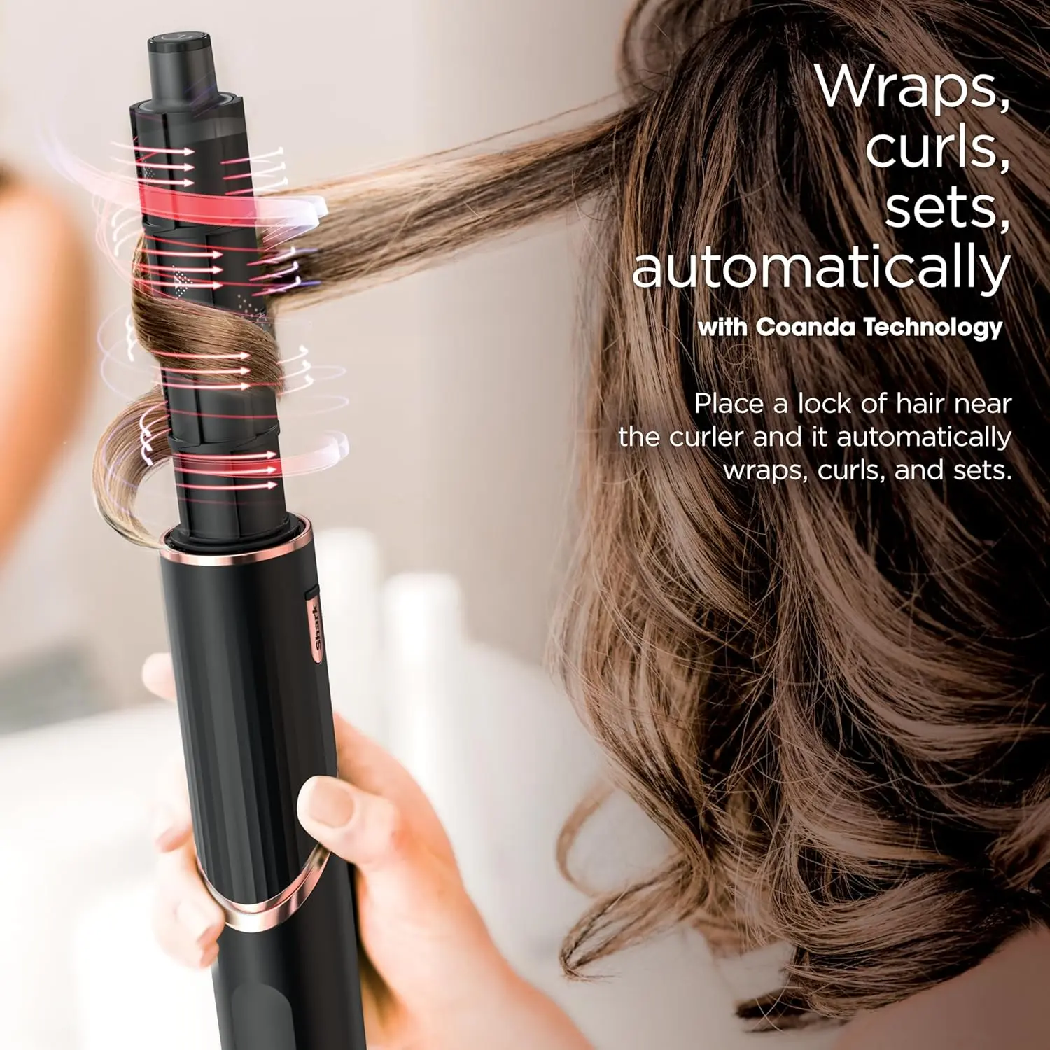 Shark Hair Dryer | FlexStyle Hair Styling System | Portable & Powerful Blow Dryer Brush | Hair Curler & Volumizer | 6 Styling Tools Included | Best for All Hair Types | Black | HD440BK image 11