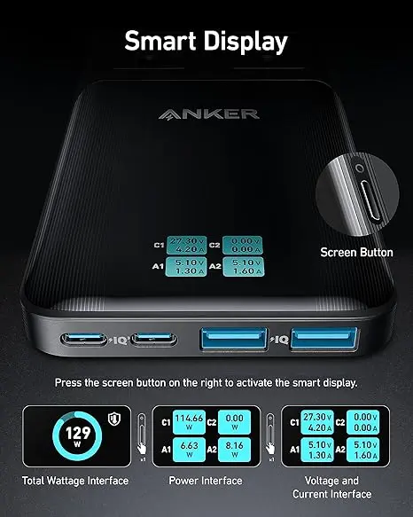 Anker Prime 6-in-1 USB C Charging Station, 140W Compact Power Strip for Work and Travel, 5 ft Detachable Extension Cord with 6 Ports, for iPhone 15/15 Plus/15 Pro/15 Pro Max(Non-Battery, Non-Wireless) image 5