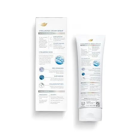 Dove Body Cream Serum Hyaluronic + Hydration for Extra Dry, Flaky Skin, with Pro-Ceramides, Niacinamide and Collagen Peptides Lotion, 8 oz image 2