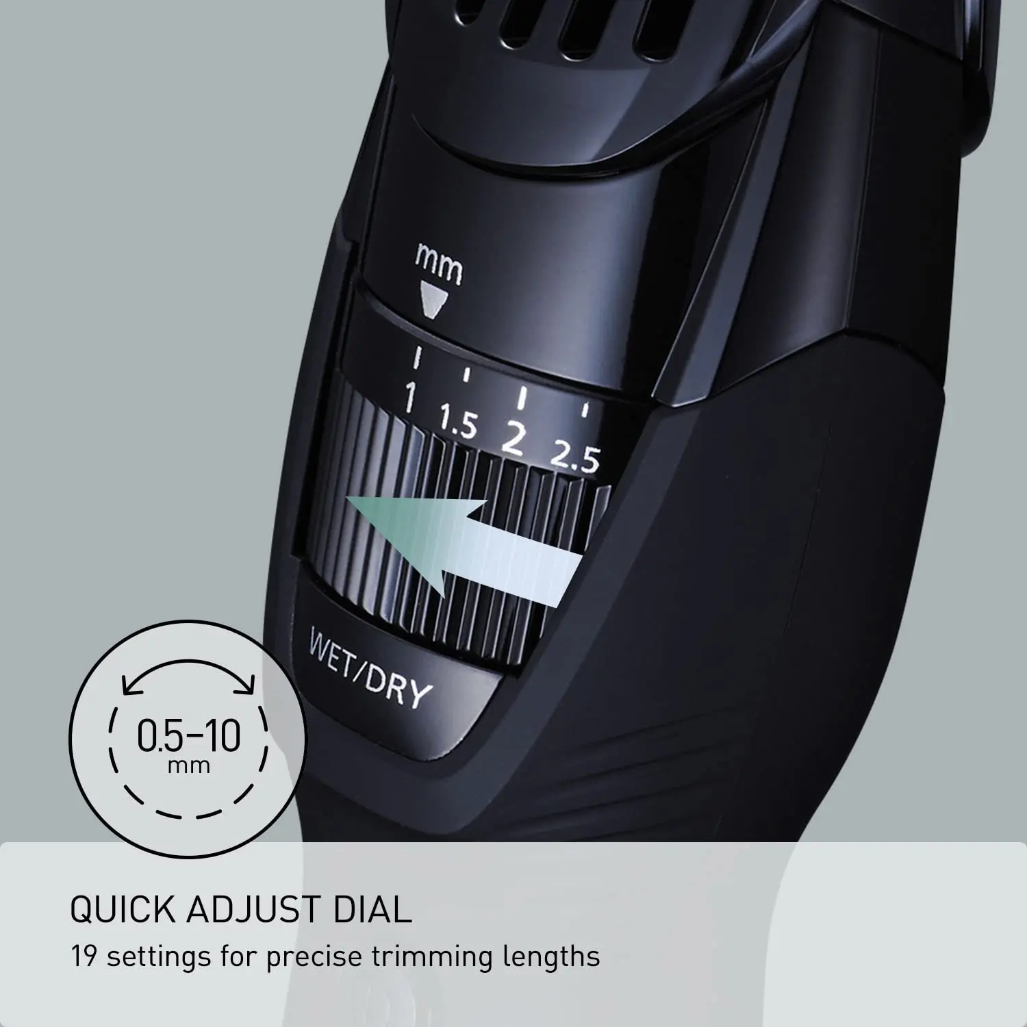 Panasonic Cordless Men's Beard Trimmer With Precision Dial, Adjustable 19 Length Setting, Rechargeable Battery, Washable - ER-GB42-K (Black) image 3