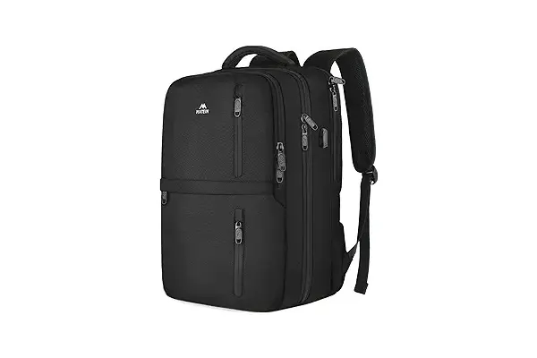 MATEIN Carry on Backpack, Flight Approved Travel Backpack with USB Port, TSA Personal Item Travel Bag fits 17" Laptop, Large Water Resistant Luggage Overnight Weekender Bag for Men & Women, Black image
