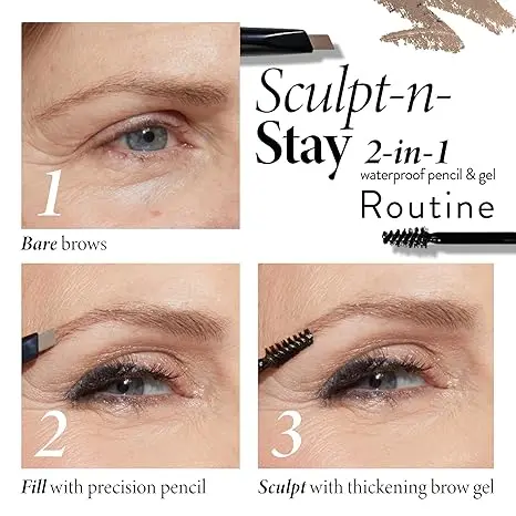 LAURA GELLER NEW YORK Sculpt-n-Stay Waterproof Brow Pencil & Gel- Blonde image 2