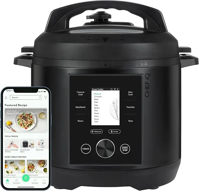 CHEF iQ Smart Pressure Cooker with WiFi and Built-in Scale - Easy-to-Use 10-in-1 Multicooker with 500+ Guided Recipes - Rice Cooker, Slow Cooker, Instant Meals for Foodies - 6 Quart - Family Size image 1