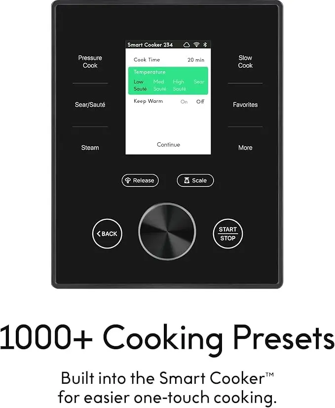CHEF iQ Smart Pressure Cooker with WiFi and Built-in Scale - Easy-to-Use 10-in-1 Multicooker with 500+ Guided Recipes - Rice Cooker, Slow Cooker, Instant Meals for Foodies - 6 Quart - Family Size image 4
