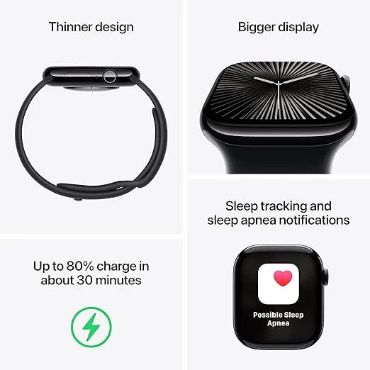 Apple Watch Series 10 [GPS 42mm] with Rose Gold Aluminium Case with Light Blush Sport Band - S/M. Fitness Tracker, ECG App, Always-On Retina Display, Water Resistant with AppleCare+ (2-years) image 3