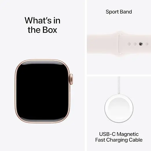 Apple Watch Series 10 [GPS 42mm] with Rose Gold Aluminium Case with Light Blush Sport Band - S/M. Fitness Tracker, ECG App, Always-On Retina Display, Water Resistant with AppleCare+ (2-years) image 6