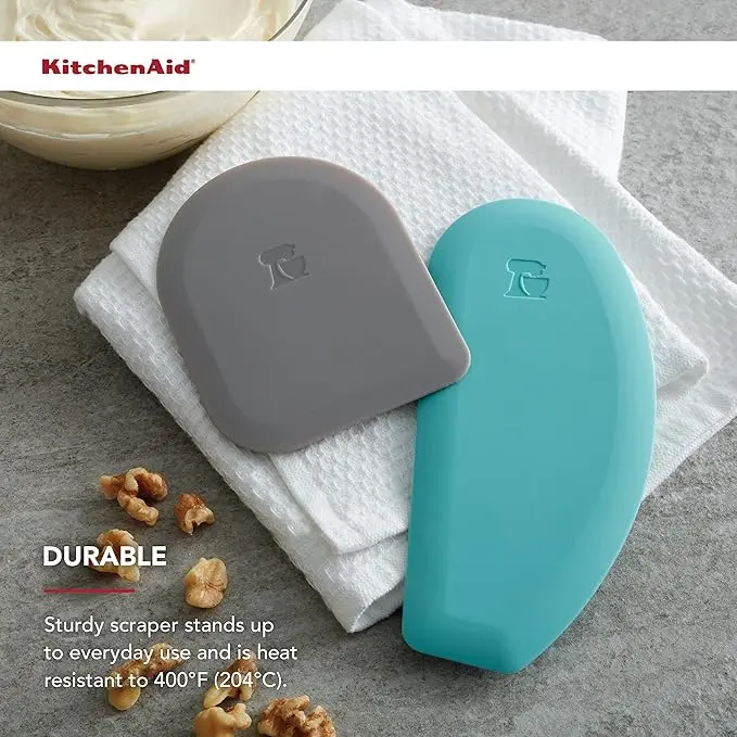 KitchenAid Gourmet Bowl Scraper, Set of 2, Aqua Sky and Storm Grey image 6