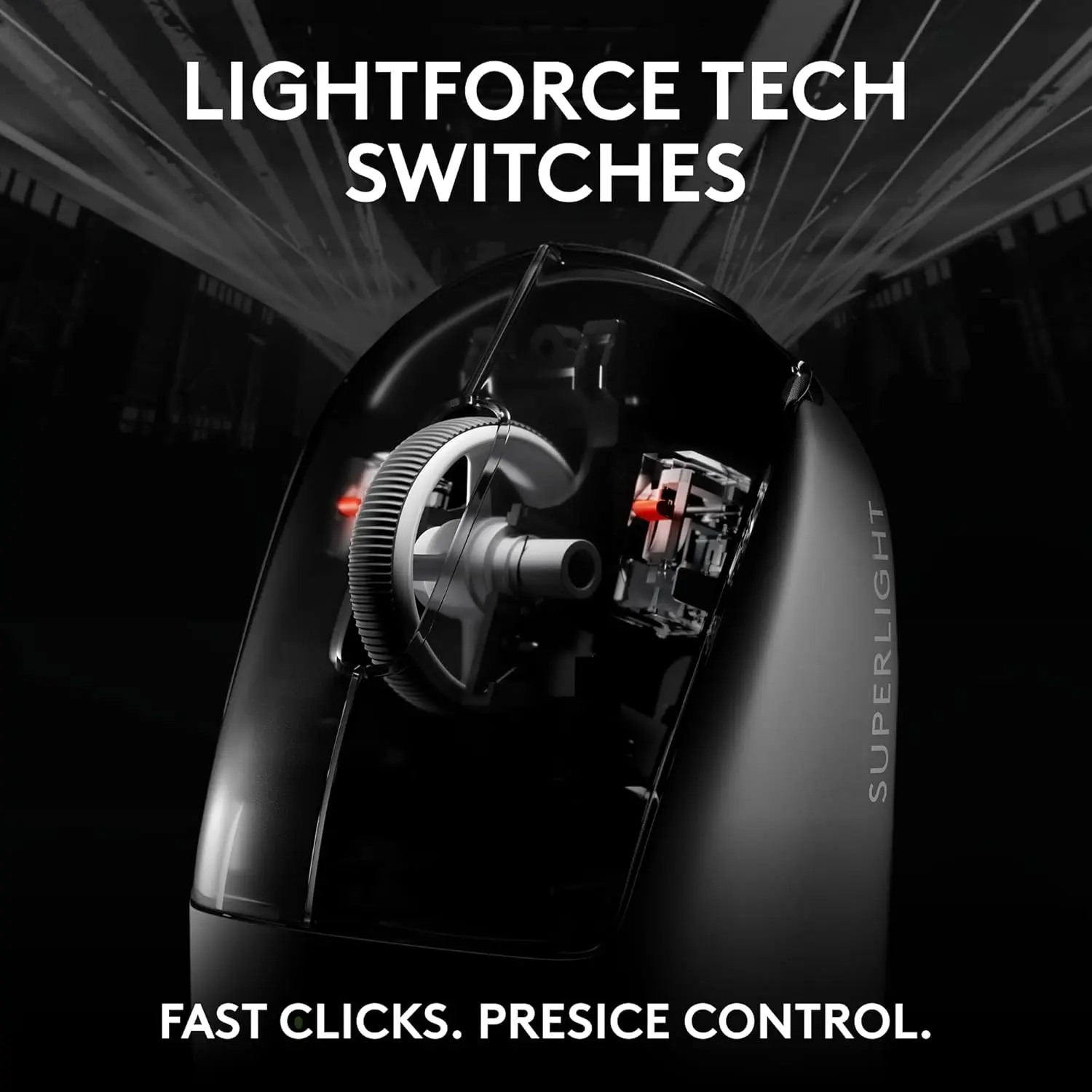 Logitech G PRO X SUPERLIGHT 2 Wireless Gaming Mouse, 60g Pro-Grade with 5 Programmable Buttons, 44k DPI Sensor, 8kHz Report Rate, USB-C Charging for PC/Mac - Black image 6