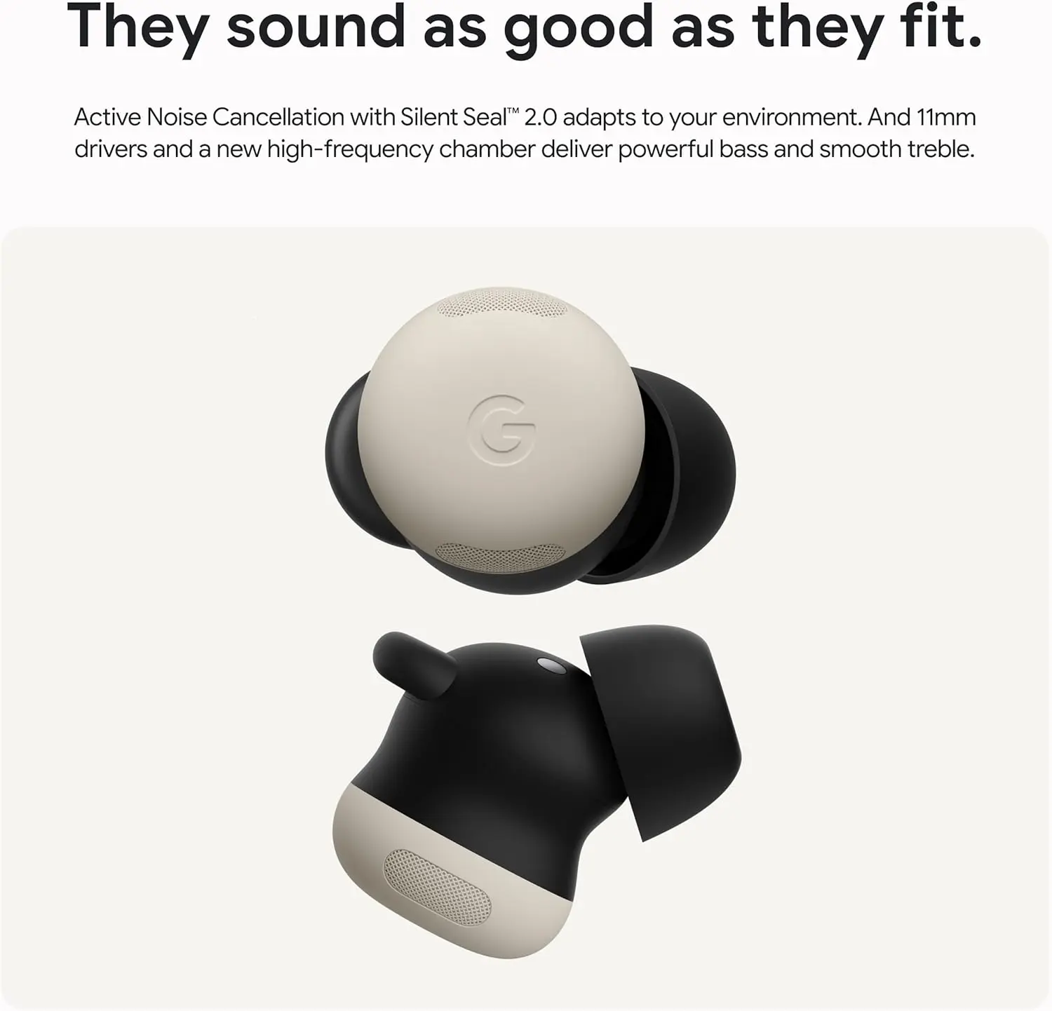 Google Pixel Buds Pro 2 - Wireless Earbuds with Active Noise Cancellation – Bluetooth Headphones - Porcelain image 3