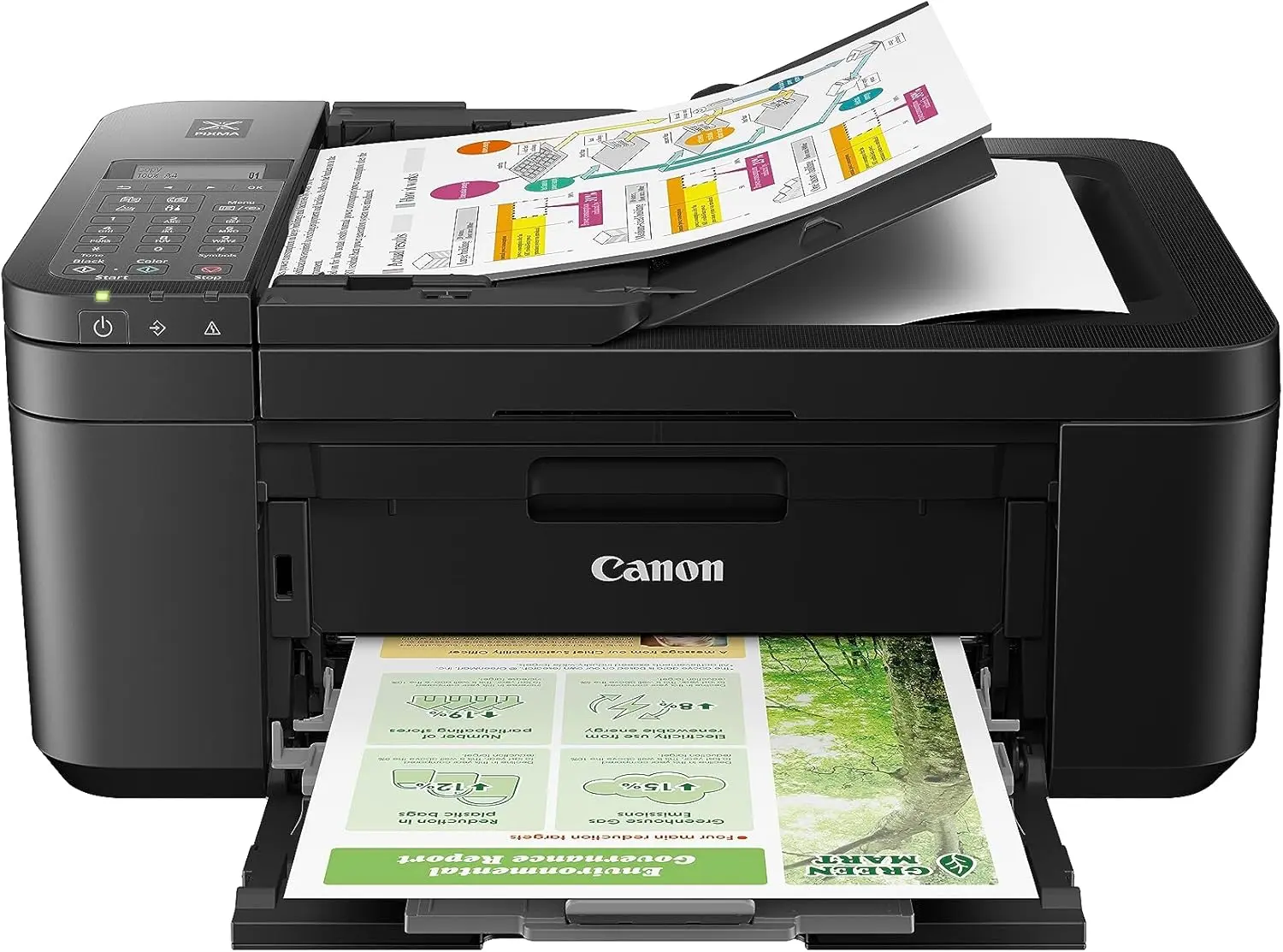 Canon PIXMA TR4720 All-in-One Wireless Printer, Home Use with Auto Document Feeder, Mobile Printing and Built-in Fax, Black image