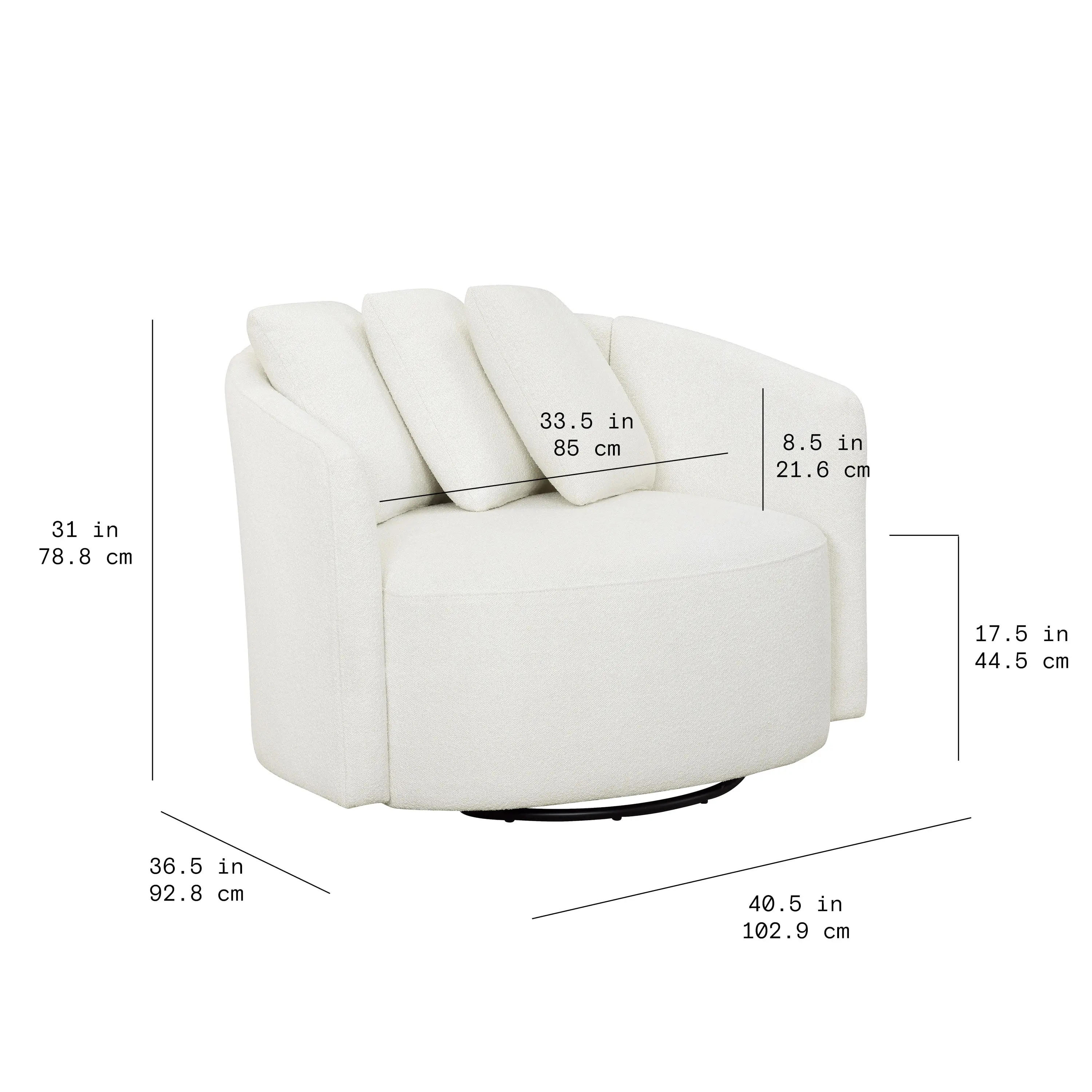 Beautiful Drew Accent Chair by Drew Barrymore, Cream Boucle image 5