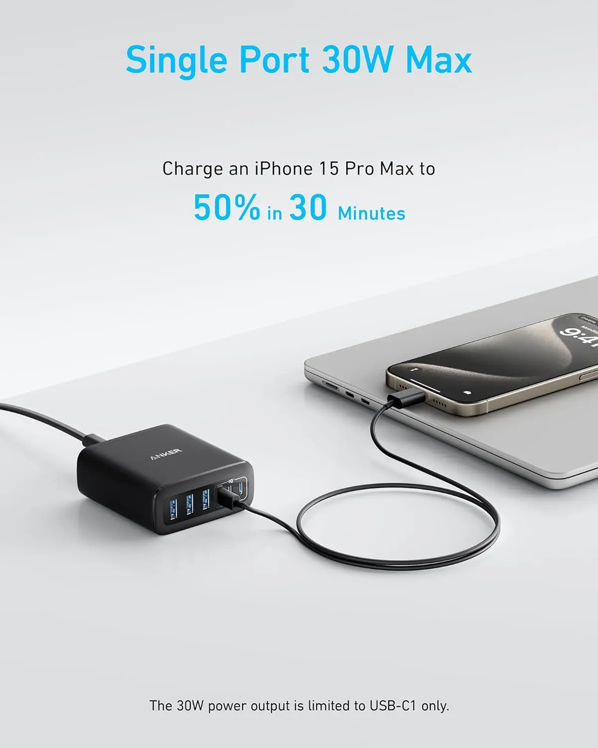 Anker Desktop Charger, Fast Charging USB C Charger, 112W Max 6-Port Charging Station, for iPhone, iPad, MacBook, Samsung and More (Cable Not Included) image 3