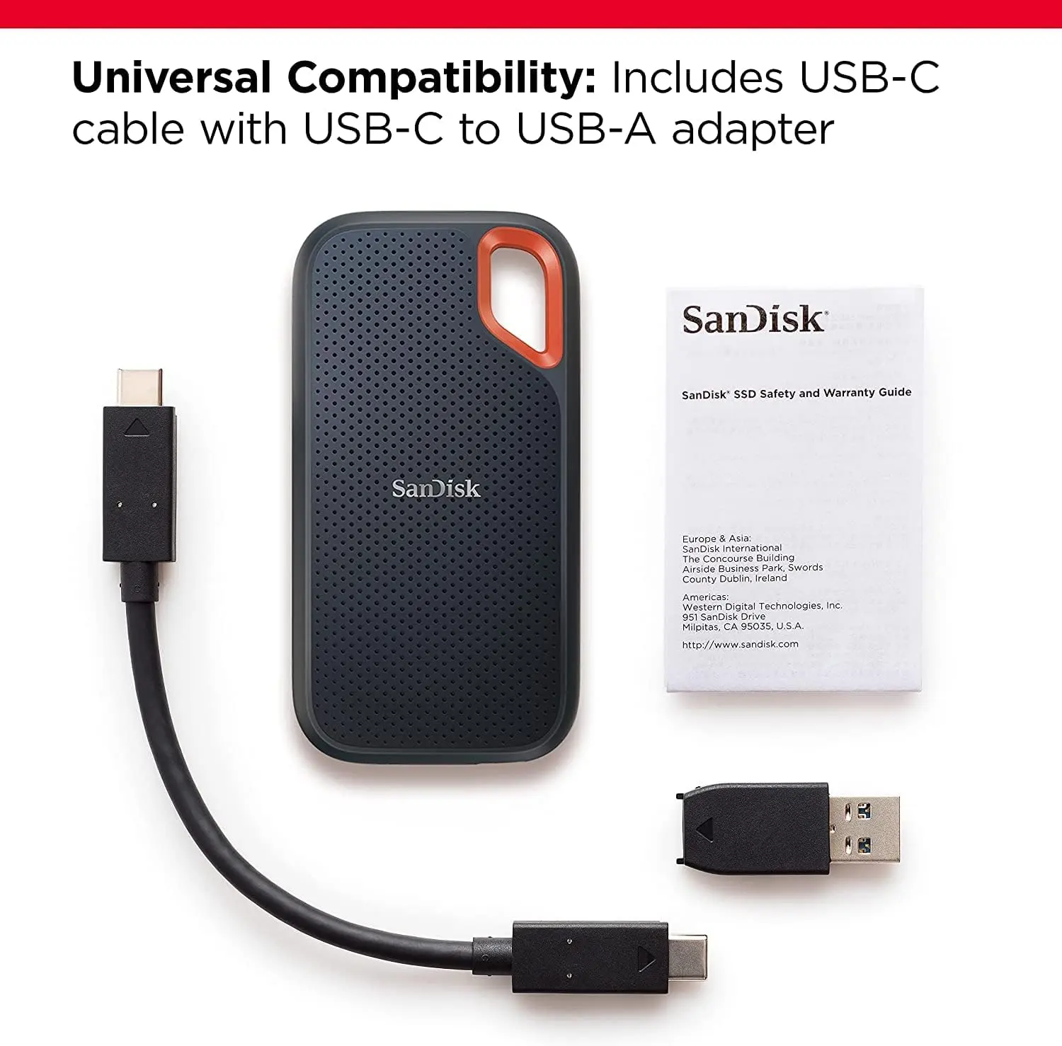 SanDisk 2TB Extreme Portable SSD - Up to 1050MB/s, USB-C, USB 3.2 Gen 2, IP65 Water and Dust Resistance, Updated Firmware - External Solid State Drive - SDSSDE61-2T00-G25 image 3