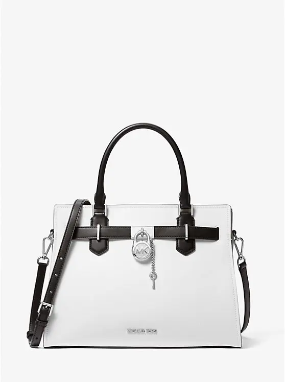 Hamilton Medium Color-Block Leather Satchel image 1