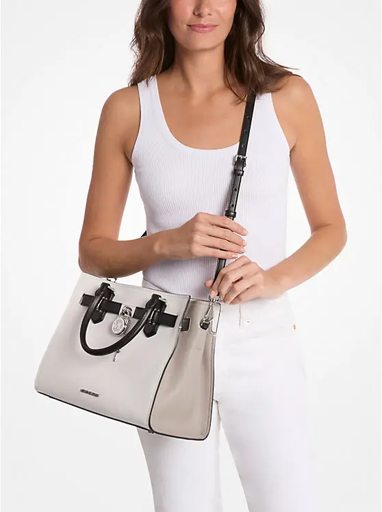 Hamilton Medium Color-Block Leather Satchel image 3