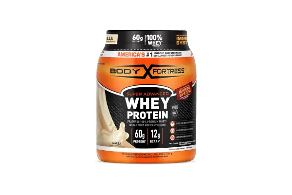 Body Fortress Super Advanced Whey Protein Powder, Vanilla, Immune Support (1), Vitamins C & D Plus Zinc, 1.74 lbs image