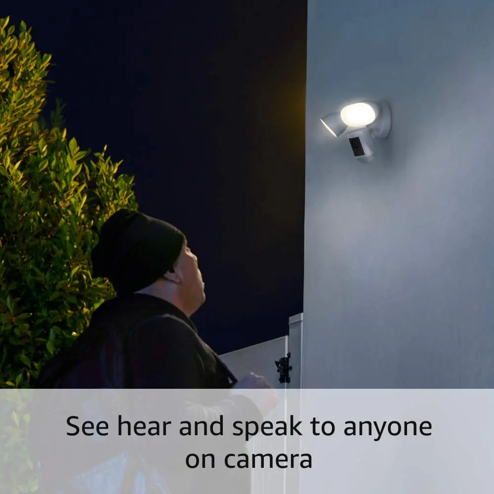 Ring Floodlight Cam Wired Pro with Bird’s Eye View and 3D Motion Detection, White image 3