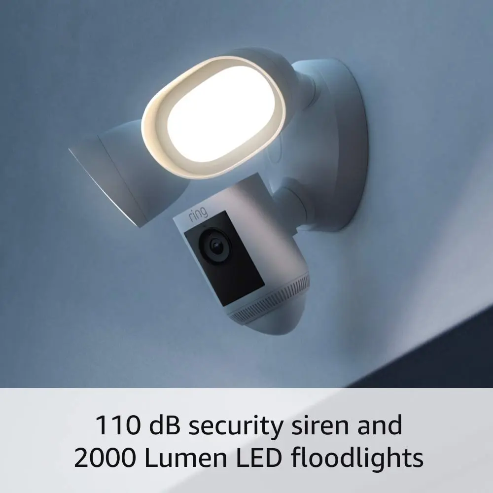Ring Floodlight Cam Wired Pro with Bird’s Eye View and 3D Motion Detection, White image 5