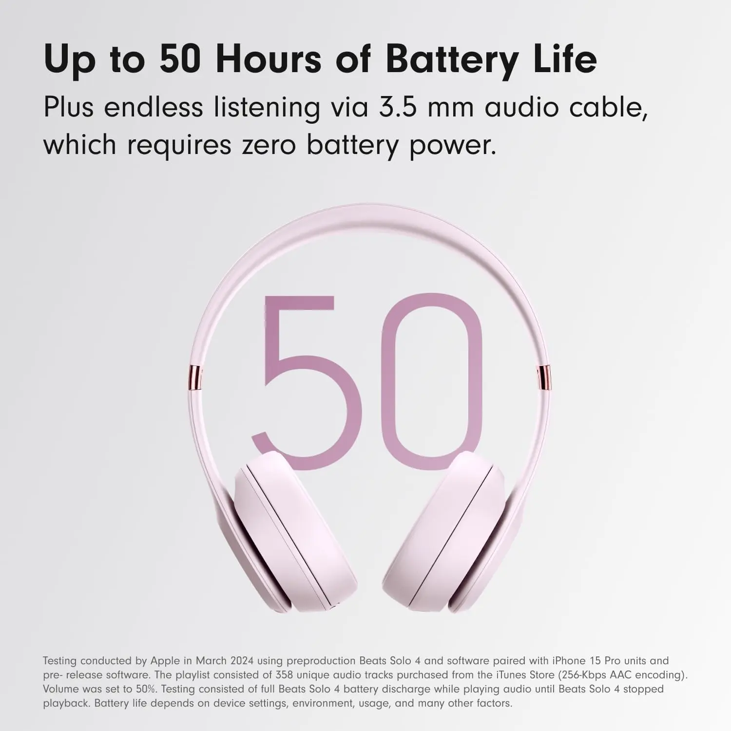 Beats Solo 4 - Wireless Bluetooth On-Ear Headphones, Apple & Android Compatible, Up to 50 Hours of Battery Life - Matte Black image 4